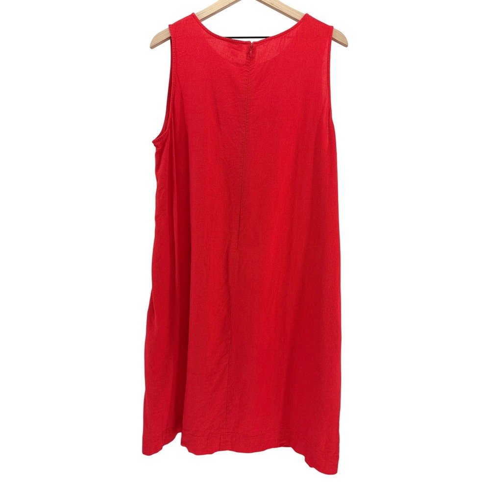 J.Crew Minimalist Womens Red Linen Blend Sleeveless Shift Dress Size 16 - Picture 7 of 11